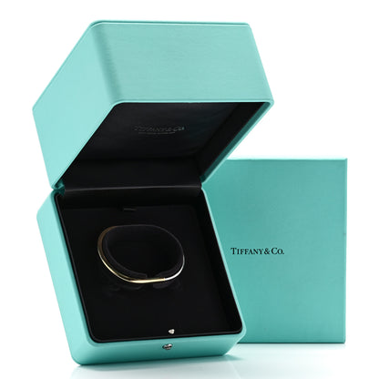 Tiffany 18K Yellow White Gold Tiffany Narrow Lock Bangle Bracelet 6 of 6