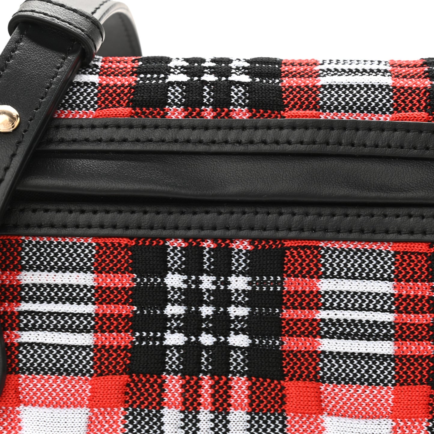 Knit Tartan Mini Olympia Shoulder Bag Bright Red
