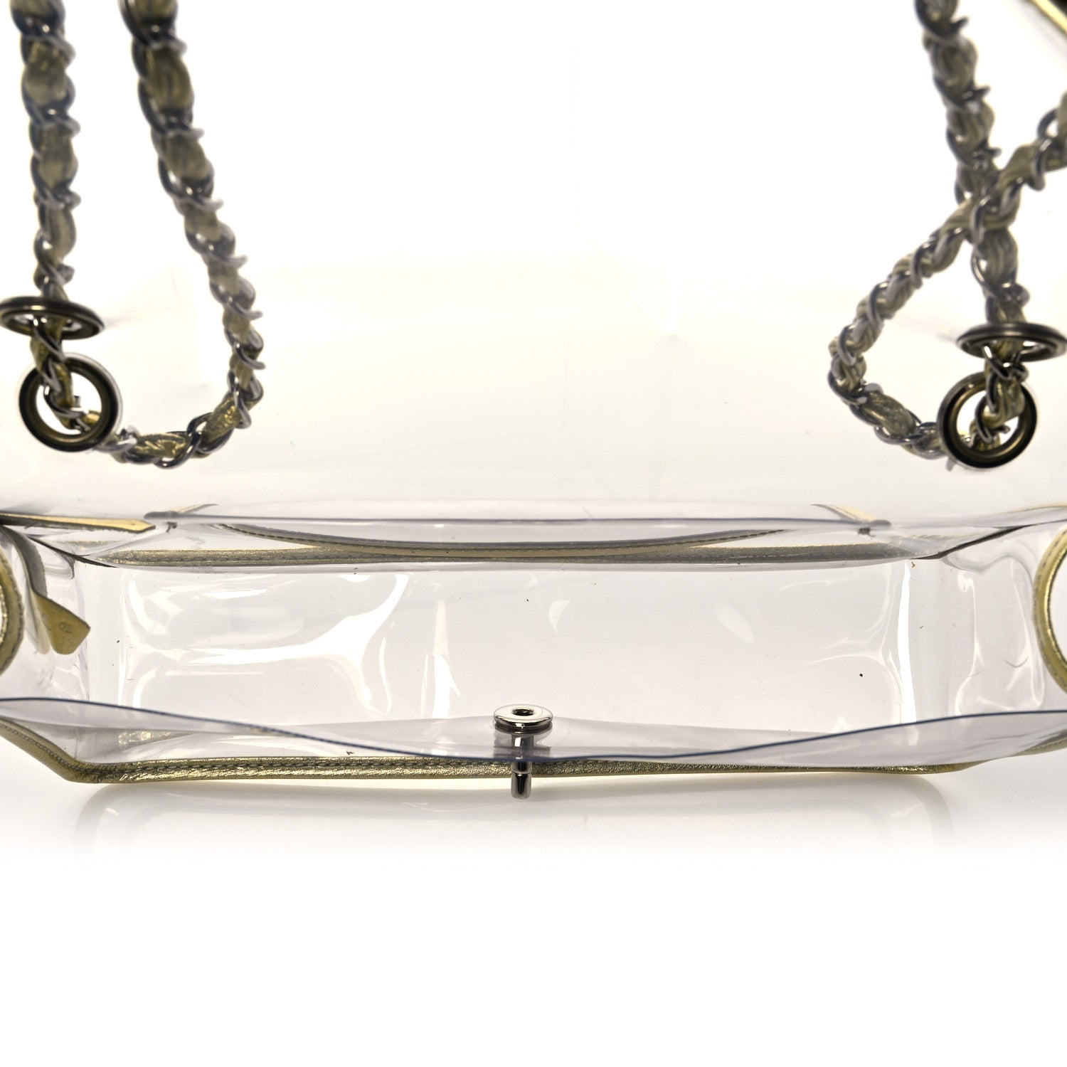 Chanel Metallic Lambskin PVC Medium Naked Flap Gold 5 of 10