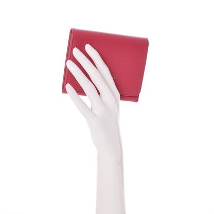 Prada Vitello Move Tri-Fold Compact Wallet Peonia 2 of 6
