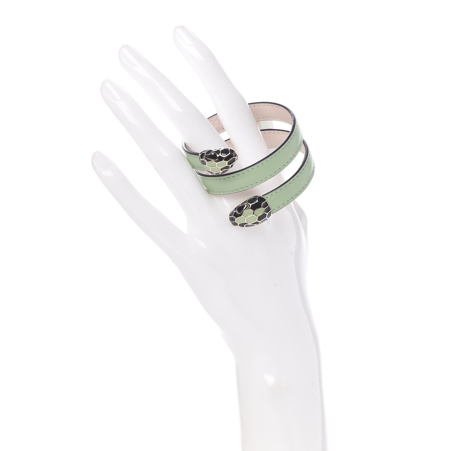 Bulgari Calfskin Serpenti Forever Double Coil Cleopatra Bracelet Green 2 of 5