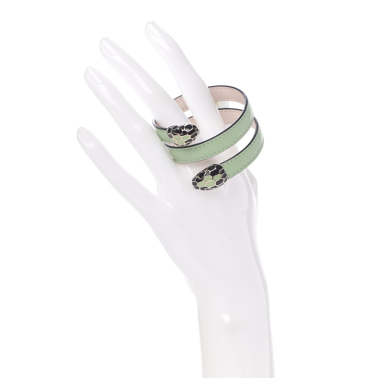 Calfskin Serpenti Forever Double Coil Cleopatra Bracelet Green