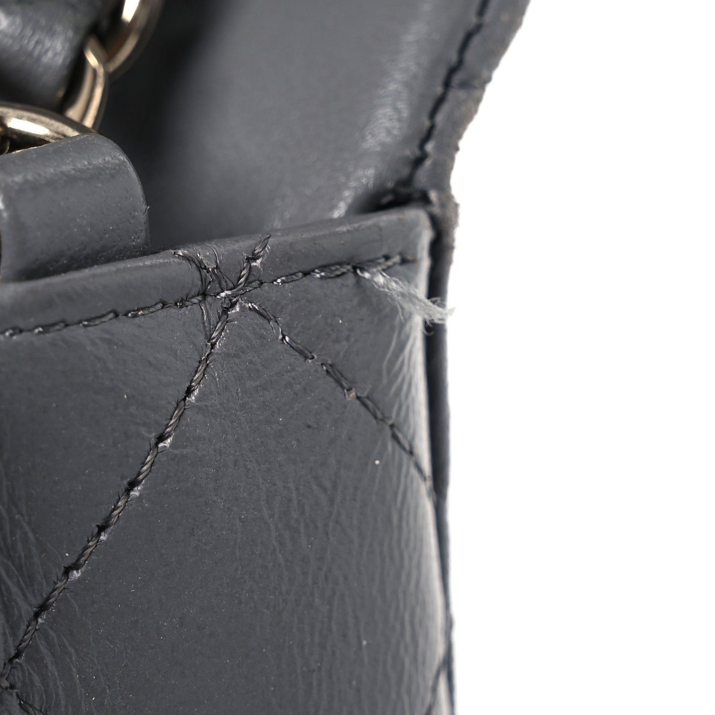 Lambskin Quilted Mini Rectangular Flap Dark Grey