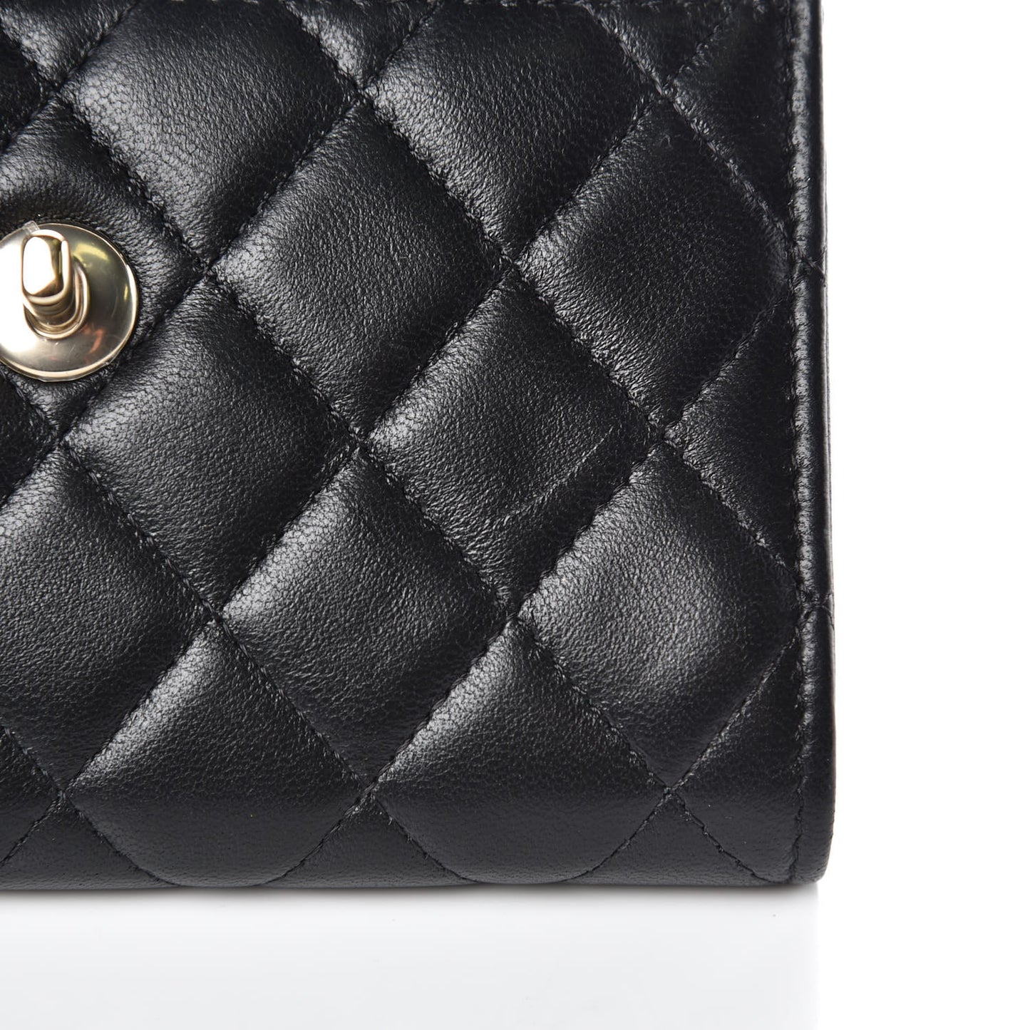 Lambskin Quilted Mini Trendy CC Wallet On Chain WOC Black