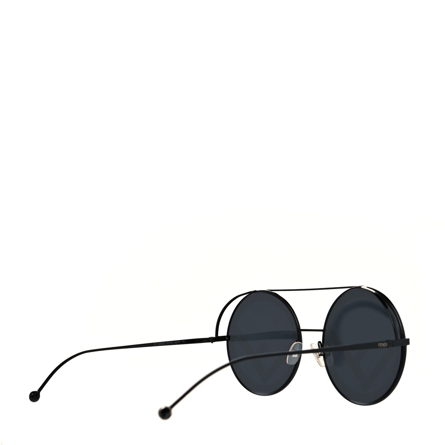 Metal F is Fendi Printed Run Away Round Frame Sunglasses FF 0285/S Black