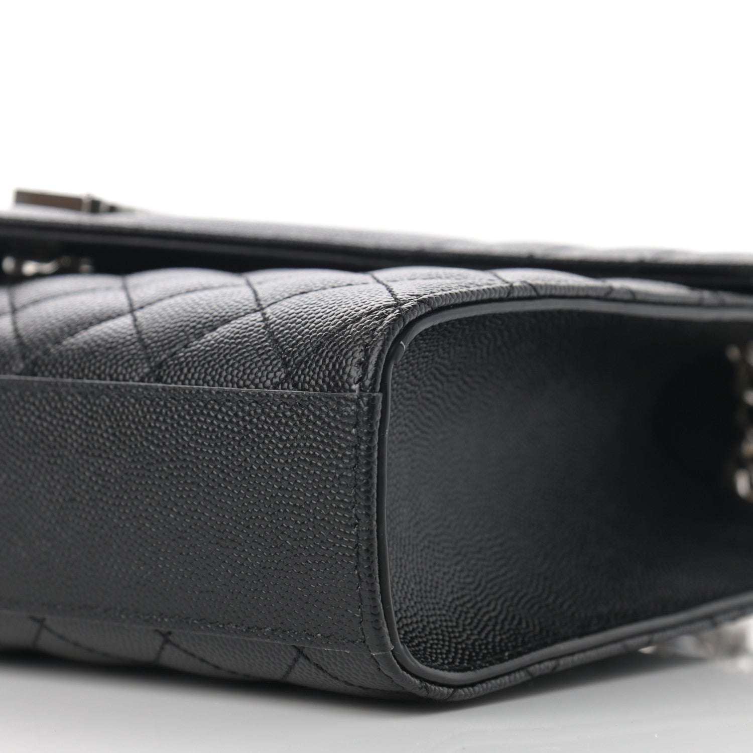 Saint Laurent Grain De Poudre Textured Mixed Matelasse Triquilt Medium Monogram Asphalt 10 of 10