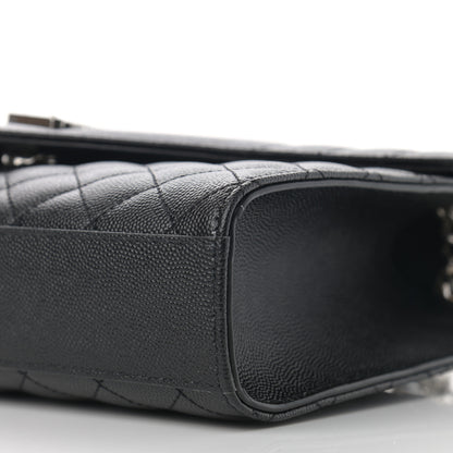 Saint Laurent Grain De Poudre Textured Mixed Matelasse Triquilt Medium Monogram Asphalt 10 of 10