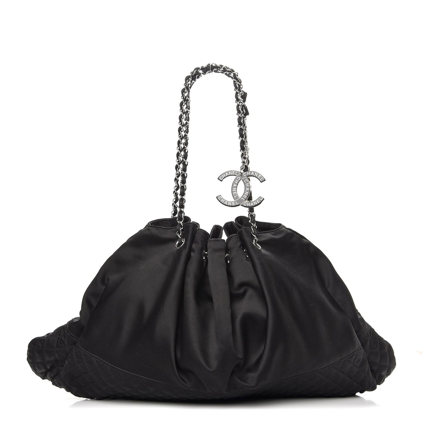Satin Melrose Hobo Black