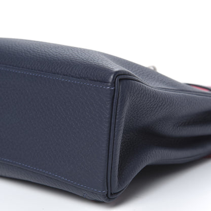 Hermes Taurillon Clemence Kelly Ado Backpack Bleu Nuit Rose D'ete Rouge H 8 of 8