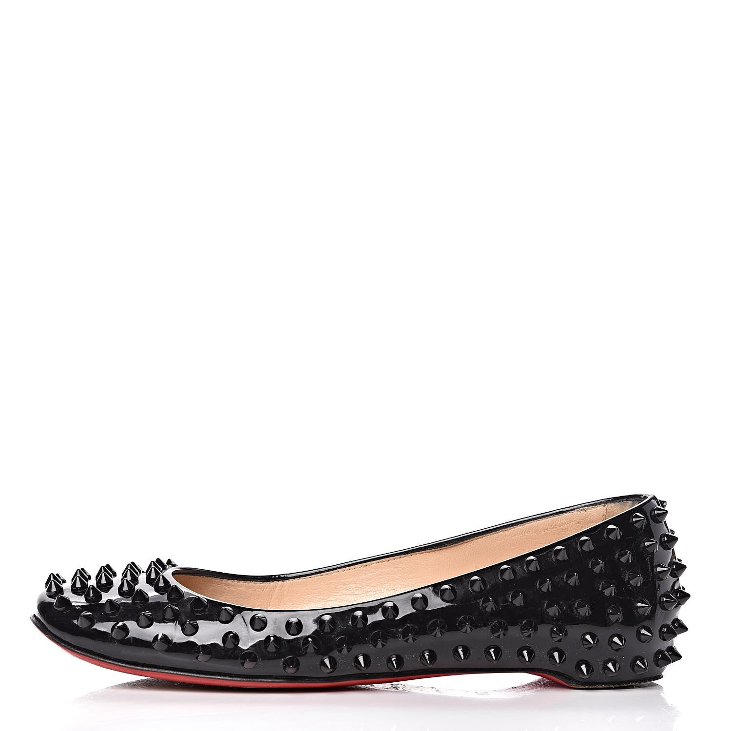 Christian Louboutin Patent Gozul Spikes Flats 37 Black 1 of 19