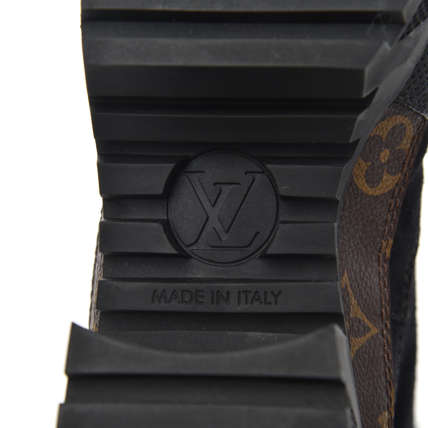 Louis Vuitton Suede Calfskin Monogram Laureate Platform Desert Boots 35 Black 6 of 11