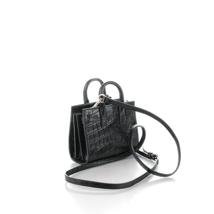 Saint Laurent Calfskin Crocodile Embossed Toy Sac De Jour Black 3 of 7