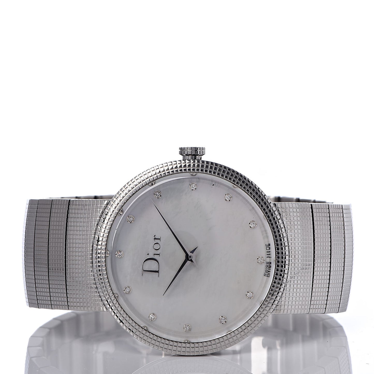 Stainless Steel Diamond Mother of Pearl 33mm La D De Dior Quartz Watch