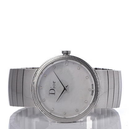 Christian Dior Stainless Steel Diamond Mother of Pearl 33mm La D De Dior Quartz Watch 3 of 10