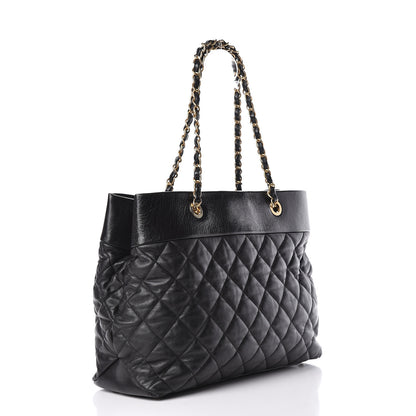Chanel Calfskin Quilted Large Soft Elegance Tote Black 3 of 15