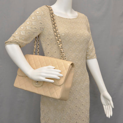 Chanel Caviar Jumbo Single Flap Beige Clair 2 of 12