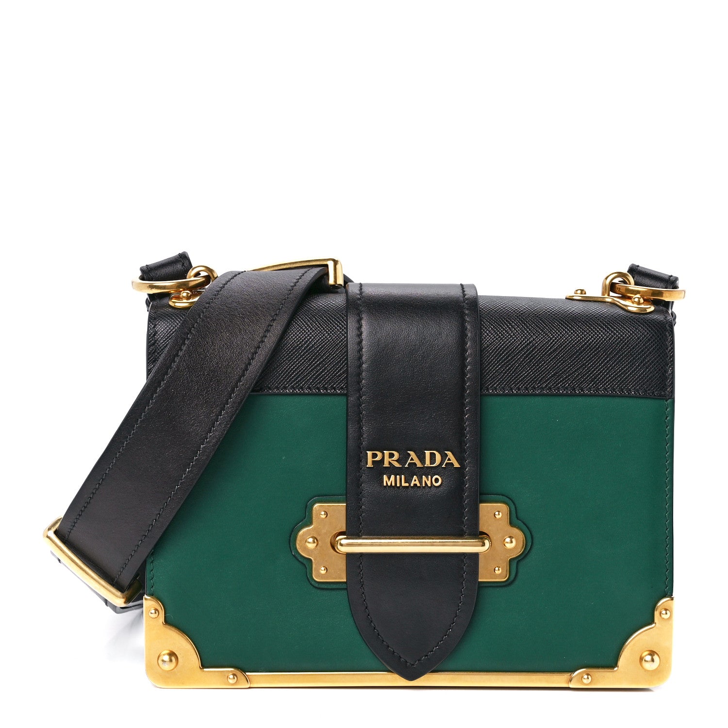 Prada City Calf Saffiano Cahier Bag Biliardo Black 1 of 10