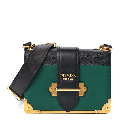 Prada City Calf Saffiano Cahier Bag Biliardo Black 1 of 10
