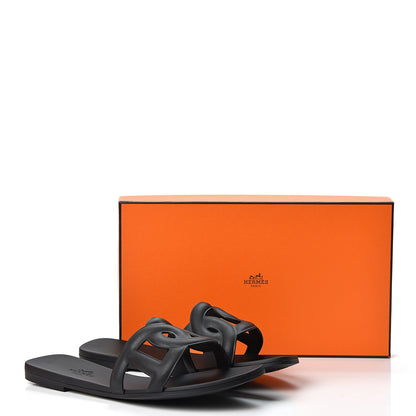 Hermes Rubber Aloha Sandals 37 Black 9 of 9
