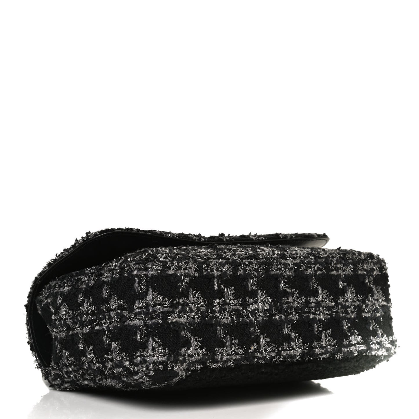 Shearling Tweed Medium Handle Boy Flap Black Grey