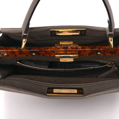 Fendi Vitello Seta Plexiglass Tortoise Medium Peekaboo Iconic Satchel Tortora 7 of 13