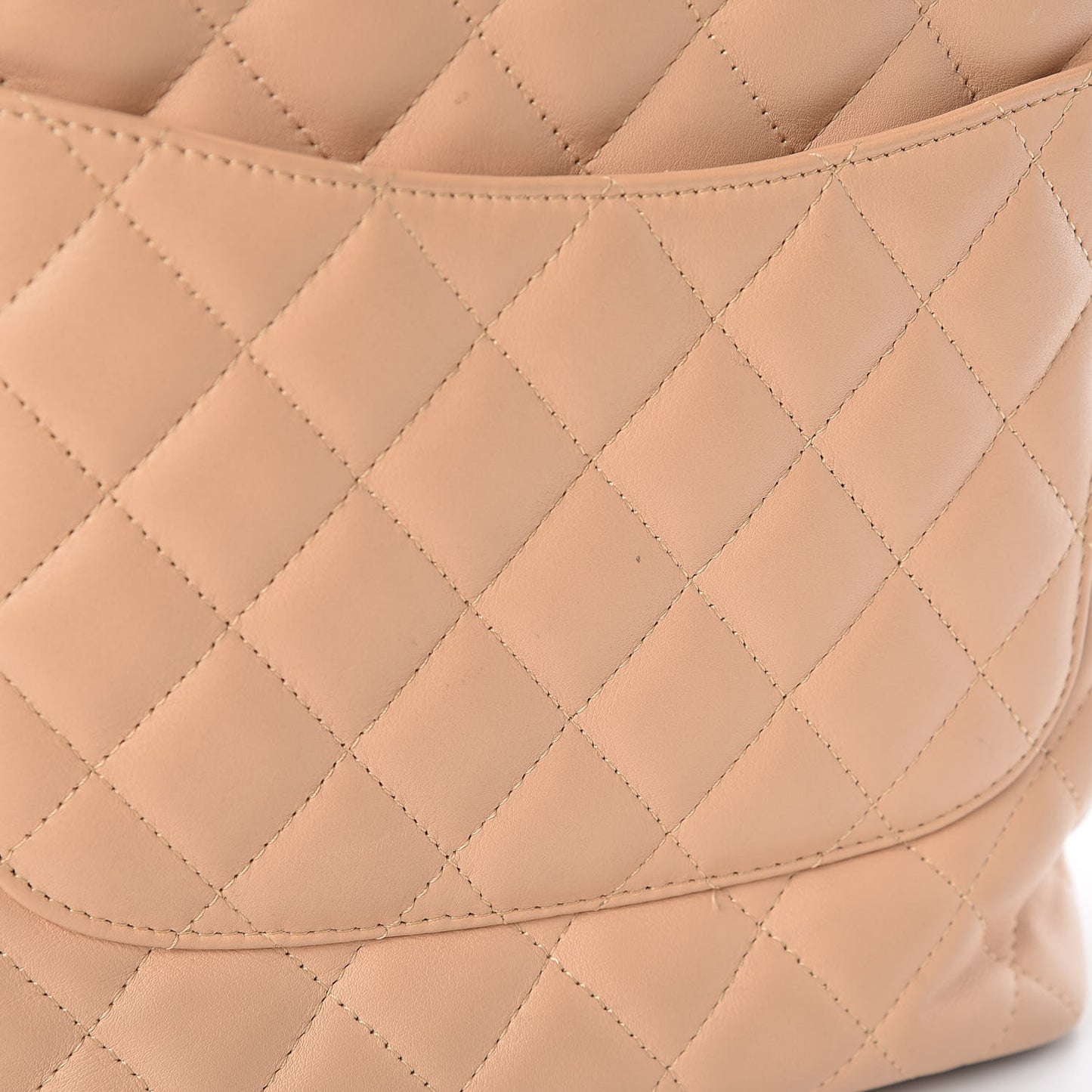Calfskin Quilted Medium Cambon Tote Beige Black