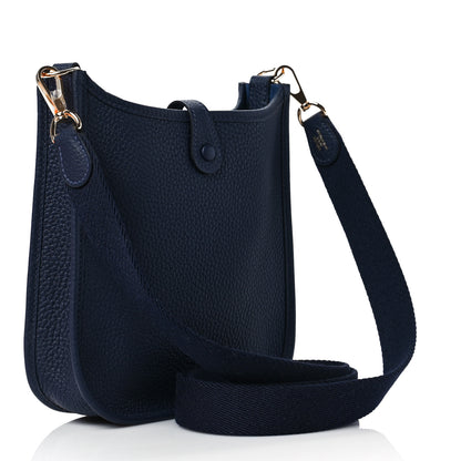 Hermes Taurillon Clemence Evelyne TPM Bleu Nuit 4 of 7