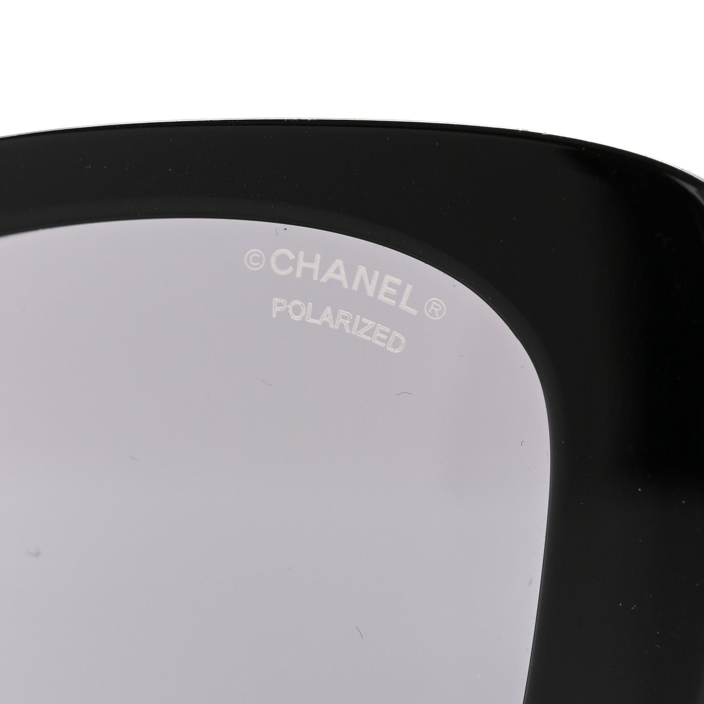 Acetate Strass Polarized Square Sunglasses 5422-B-A Black