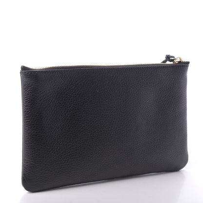 Gucci Pebbled Calfskin Large Bamboo Clutch Black 3 of 7
