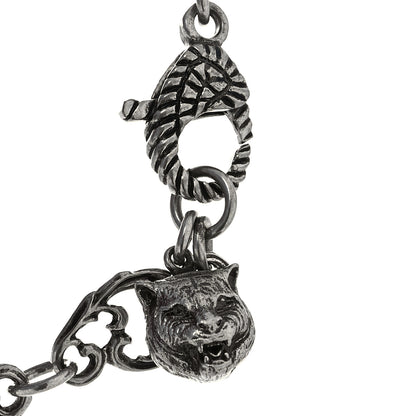 Gucci Oxidized Palladium Crystal Double G Bracelet Silver 4 of 4