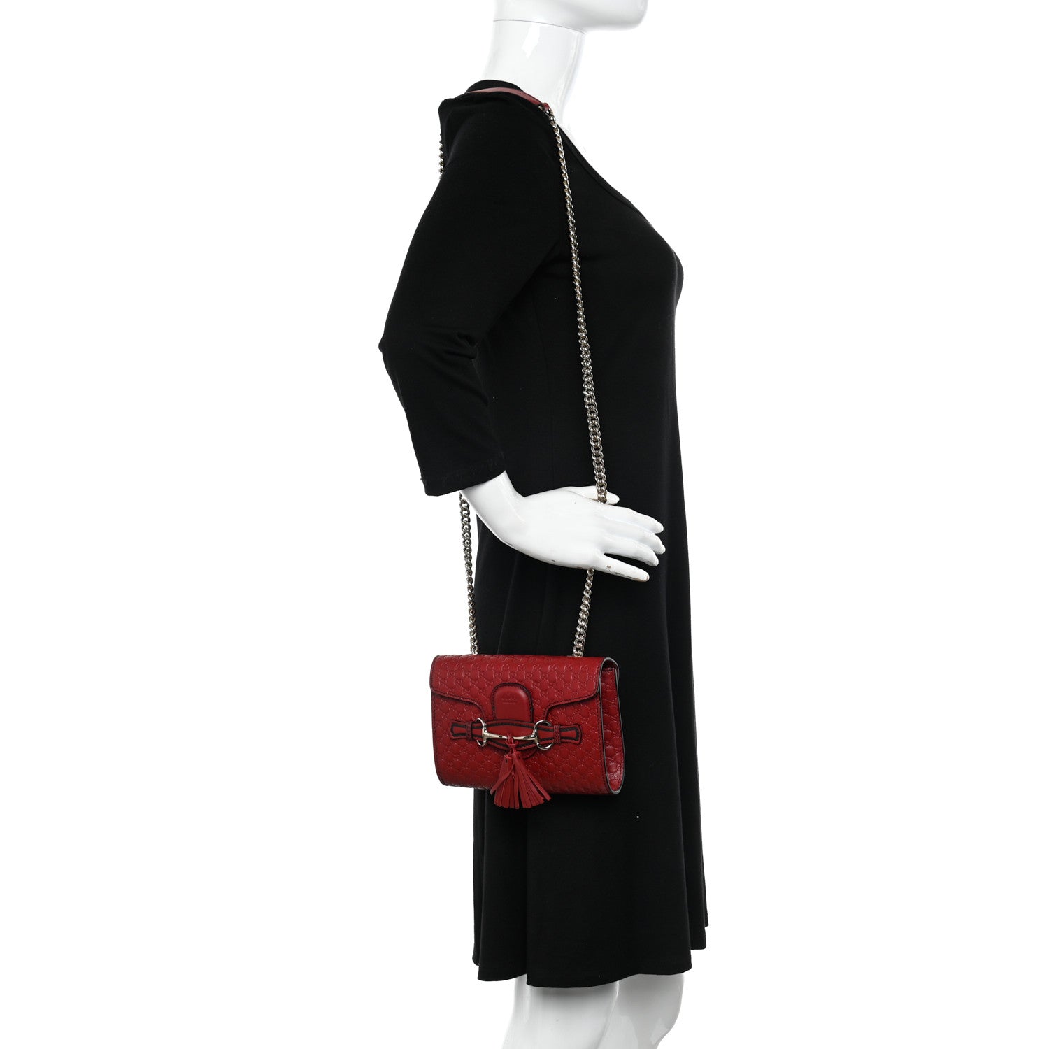 Gucci Soft Microguccissima Mini Emily Chain Shoulder Bag Rosso 2 of 11