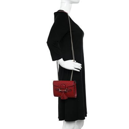 Gucci Soft Microguccissima Mini Emily Chain Shoulder Bag Rosso 2 of 11