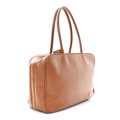 Miu Miu Soft Calf Softy Large Beau Top Handle Bag Cognac 3 of 10