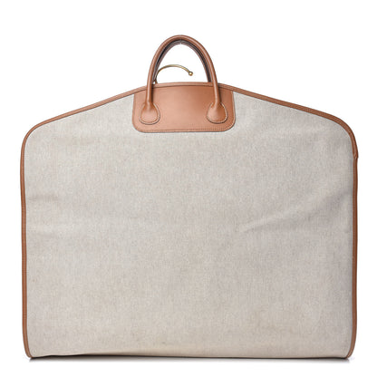 Hermes Toile Vache Calfskin Garment Bag Natural 1 of 9