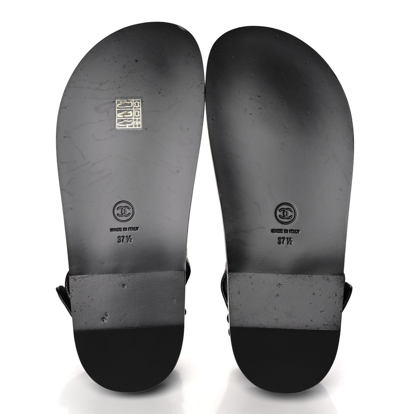 Grained Calfskin Velcro Dad Sandals 37.5 Black