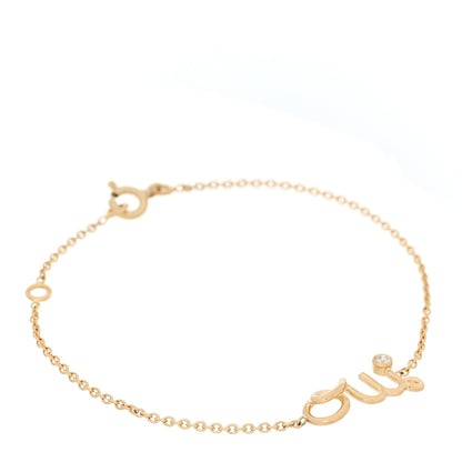 Christian Dior 18K Yellow Gold Diamond Oui Bracelet 1 of 5