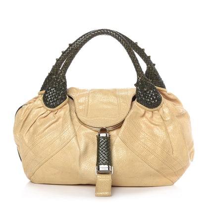 Fendi Vitello Bugatti Spy Cream Green 1 of 9