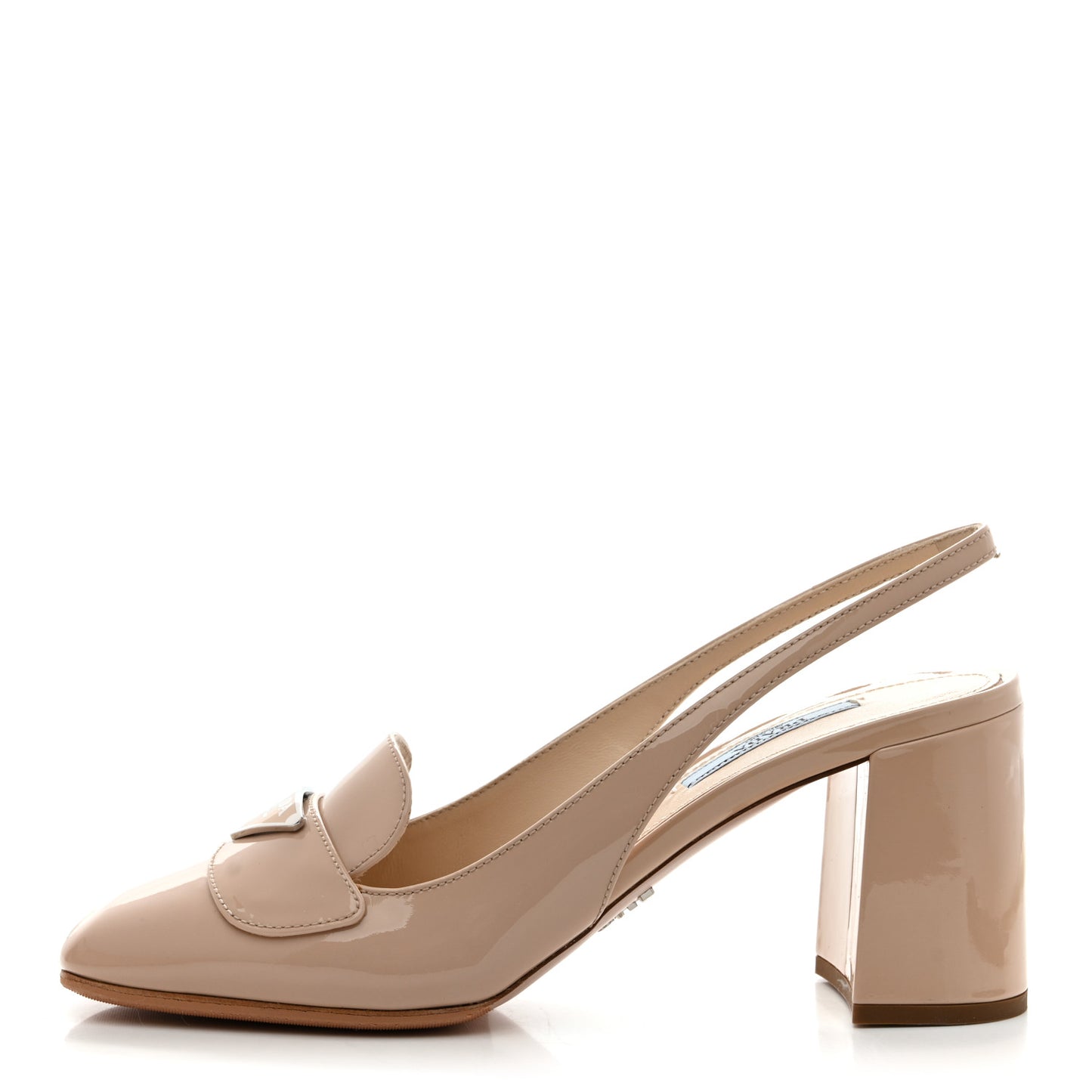 Patent Triangle Logo Slingback Pumps 37 Cipria