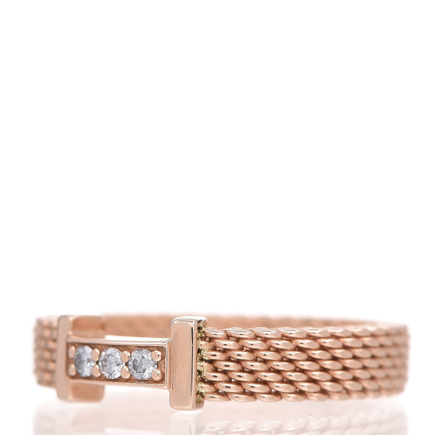 18K Rose Gold Diamond Narrow Somerset Ring 47.5 4.25