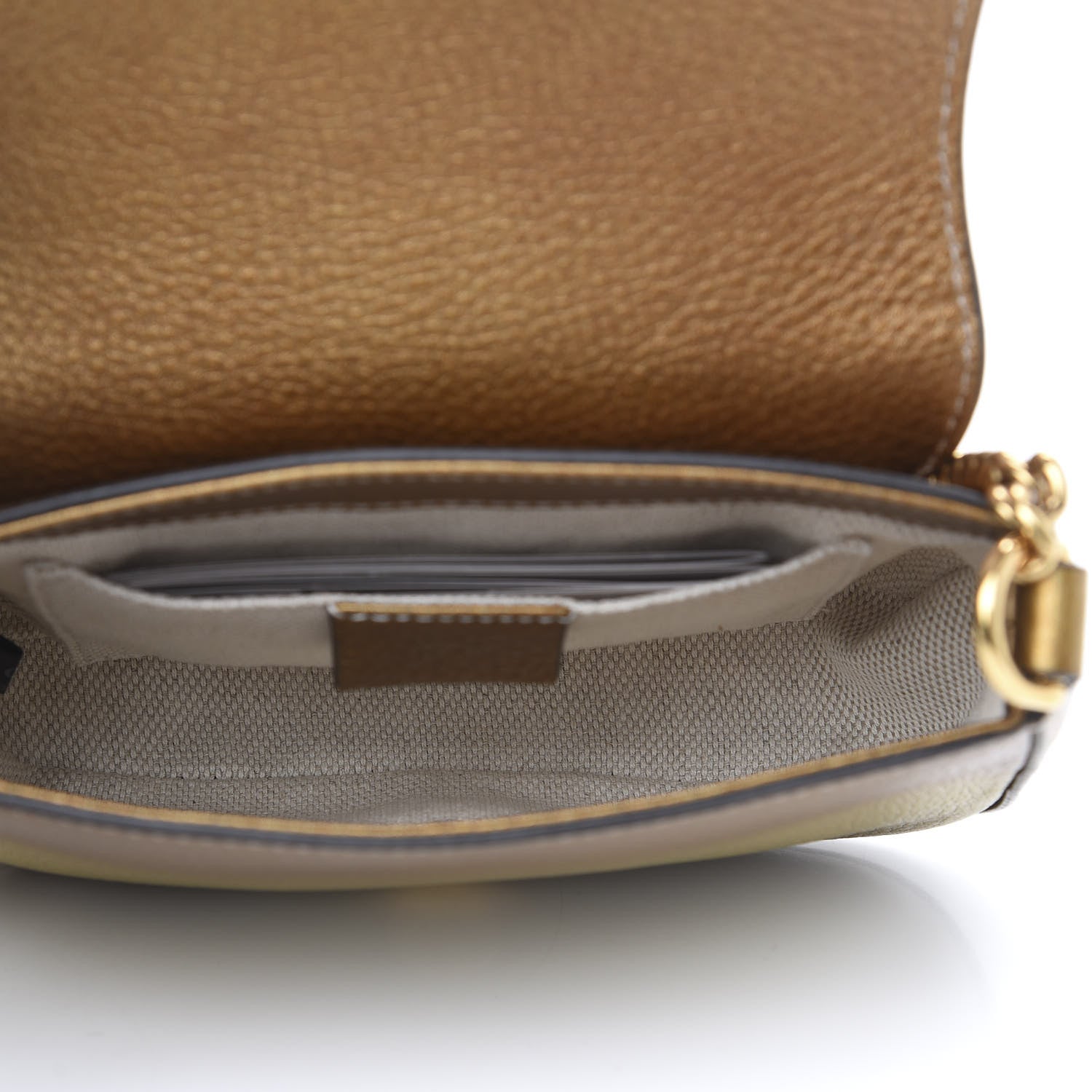 Gucci Metallic Pebbled Calfskin Small Soho Flap Crossbody Gold Ombre 5 of 10