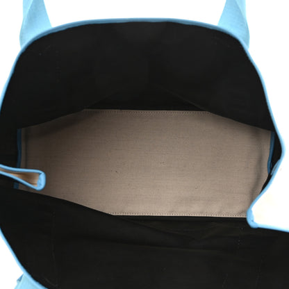 Balenciaga Cotton Canvas Calfskin M Navy Cabas Light Blue 5 of 11
