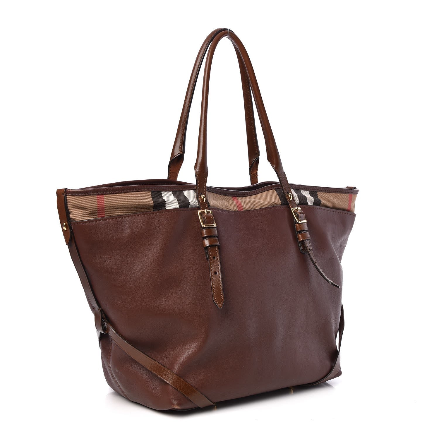 Burberry Calfskin House Check Medium Salisbury Tote Brown 3 of 17