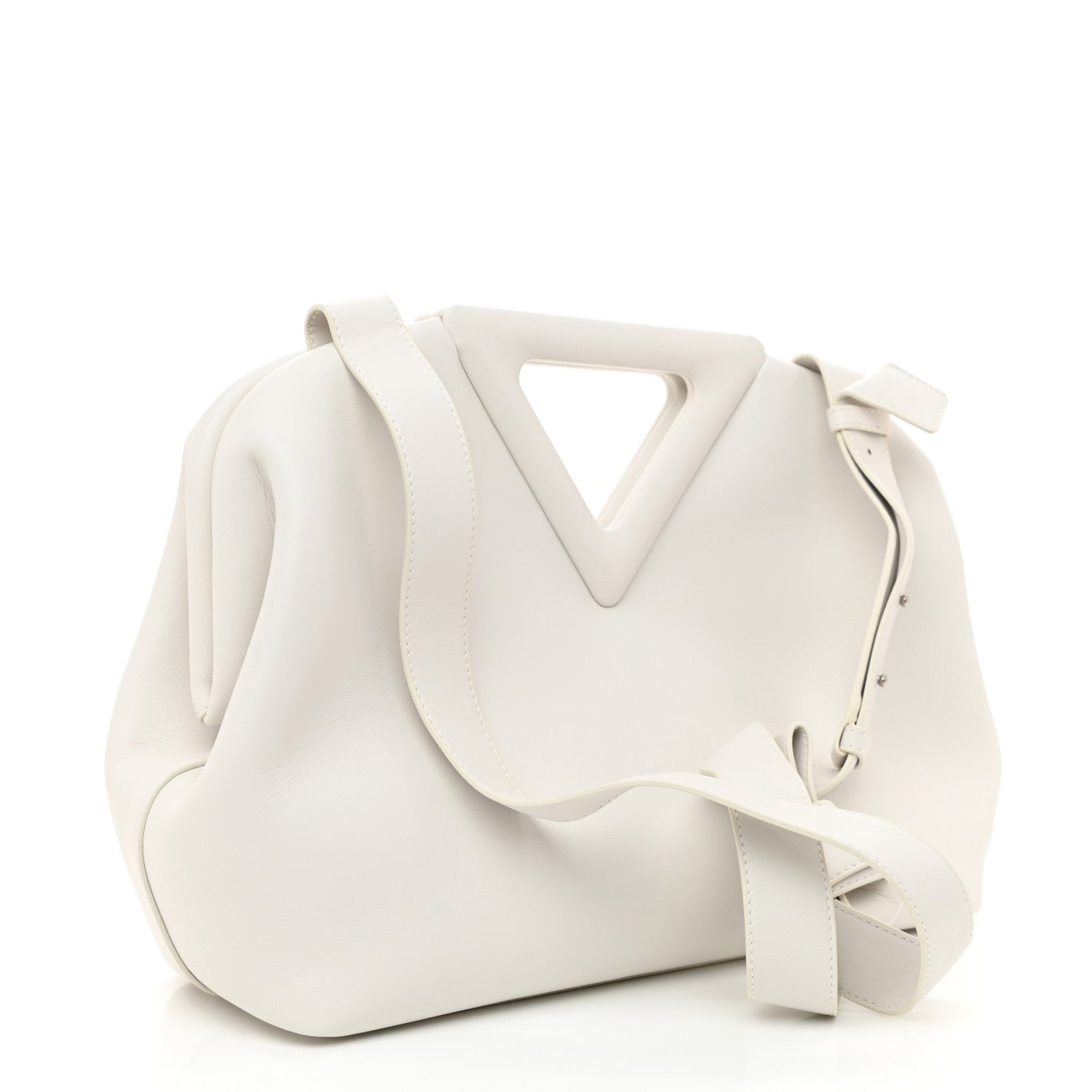 Bottega Veneta Calfskin Large The Point Triangle Bag Chalk 3 of 7