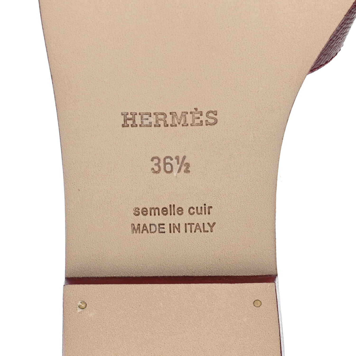 Hermes Epsom Oran Sandals 36.5 Rouge H 9 of 10