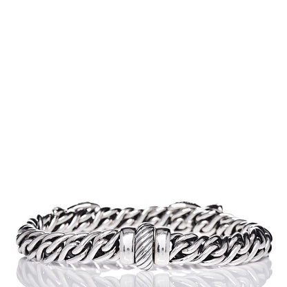 David Yurman Sterling Silver Diamond 9mm Double X Lyrica Bracelet 3 of 4