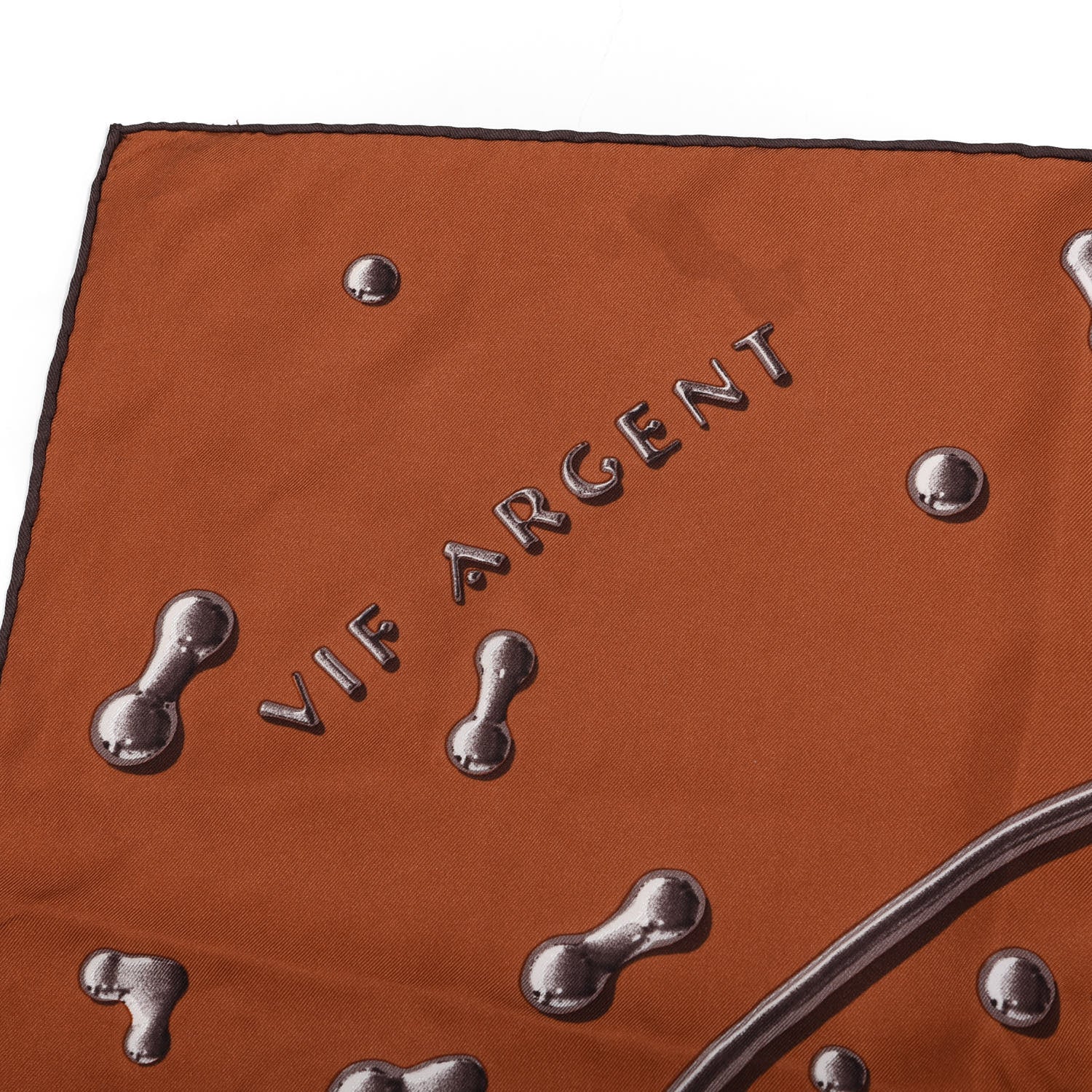 Hermes Silk Vif Argent Scarf 90 Orange 4 of 5