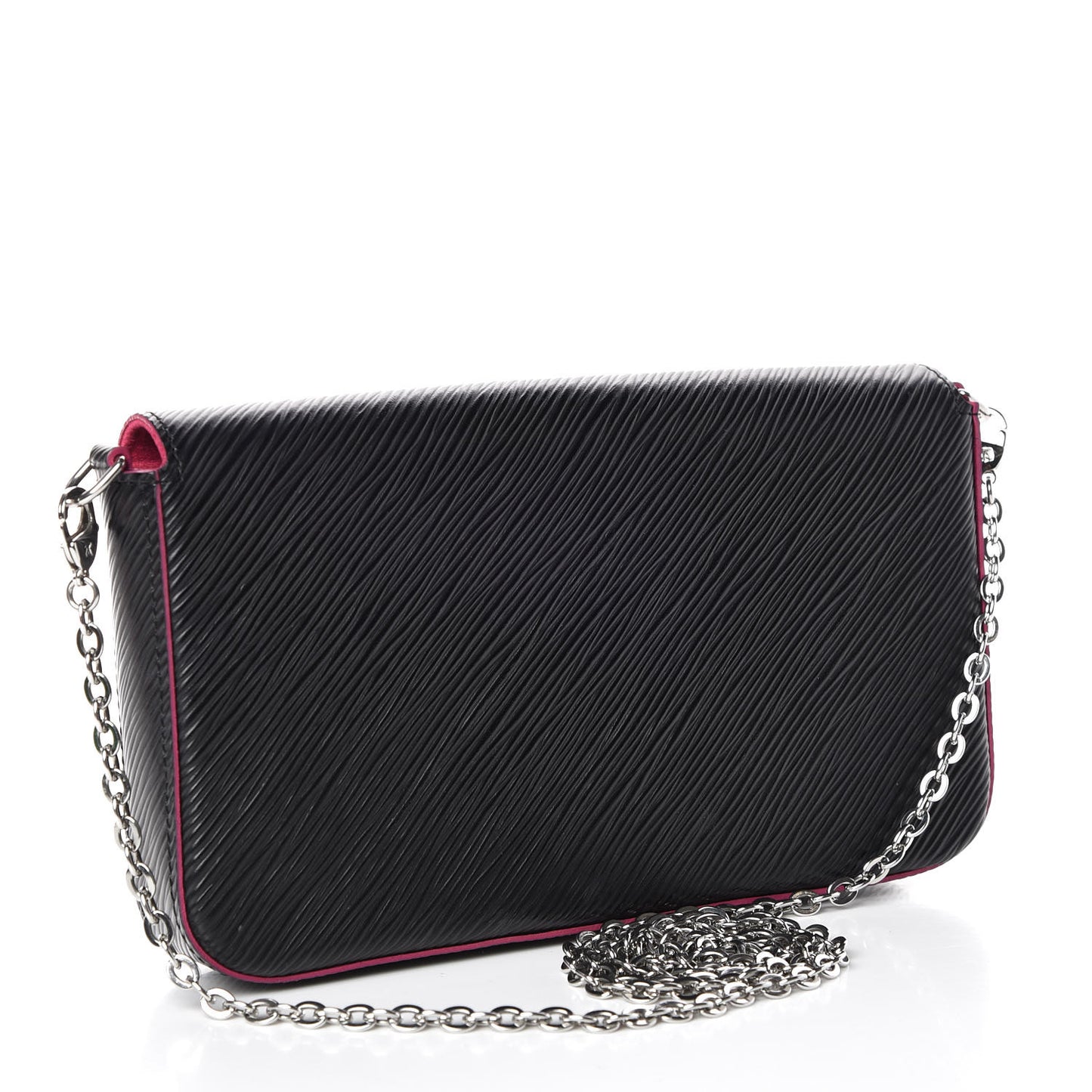 Epi Pochette Felicie Black Hot Pink