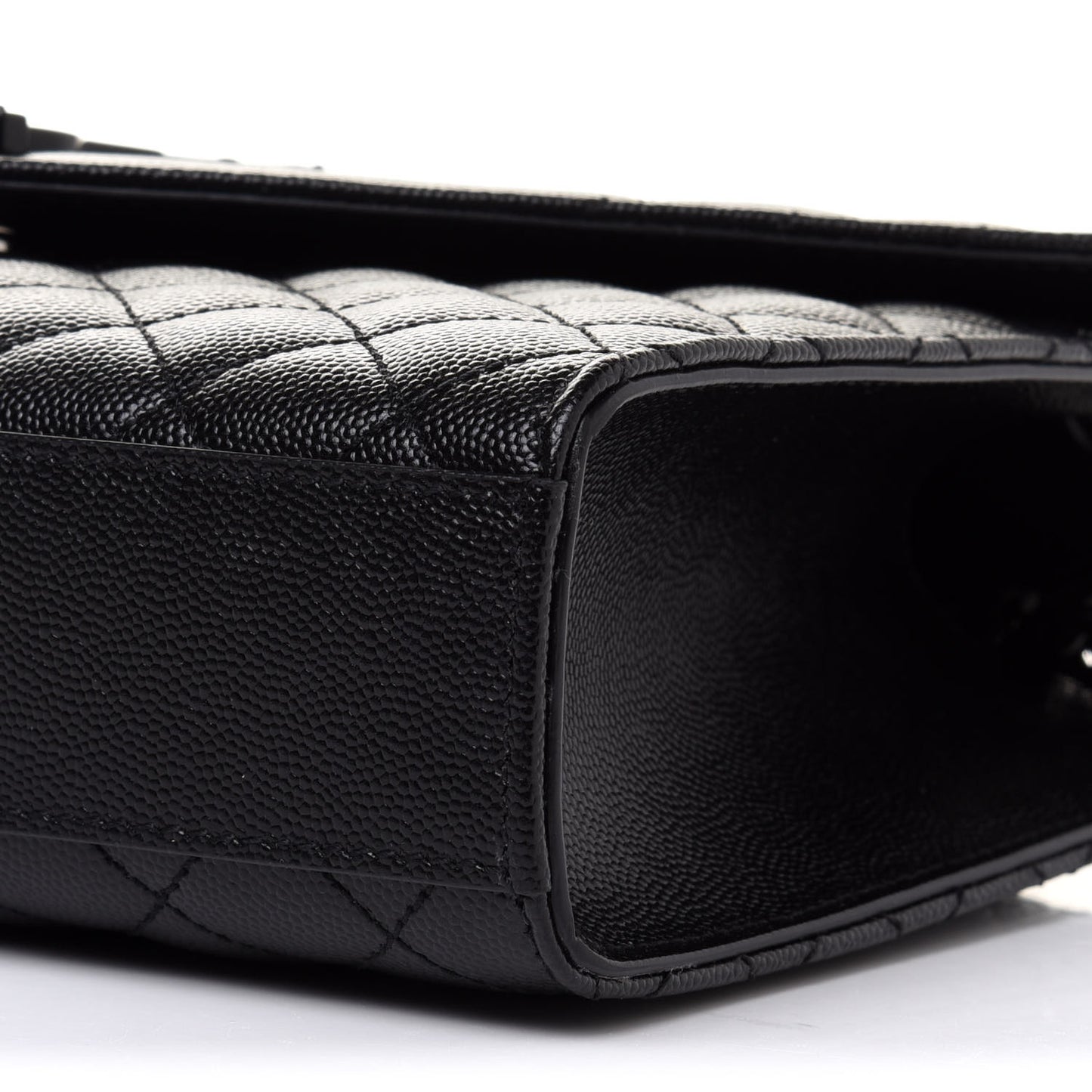 Grain De Poudre Textured Mixed Matelasse Triquilt Medium Monogram Satchel Black