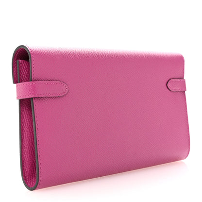 Hermes Epsom Kelly Longue Wallet Rose Pourpre 3 of 9