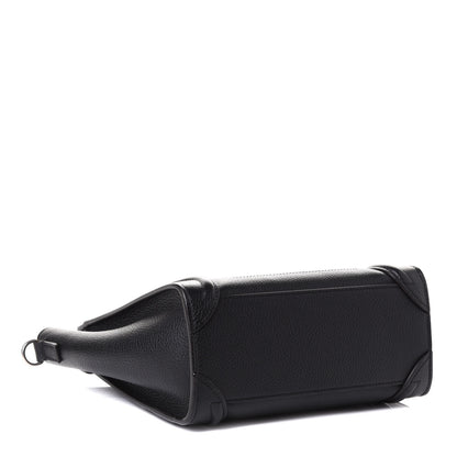 Celine Drummed Calfskin Nano Luggage Black 4 of 9